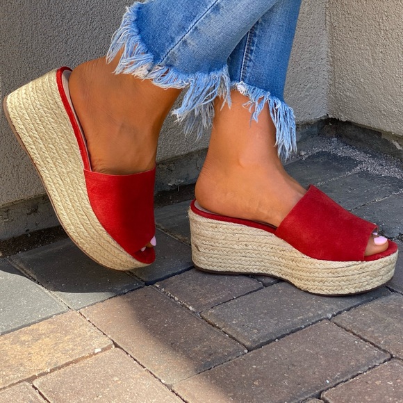 Genuine Leather Espadrille Wedge Flat Platform - Picture 8 of 13